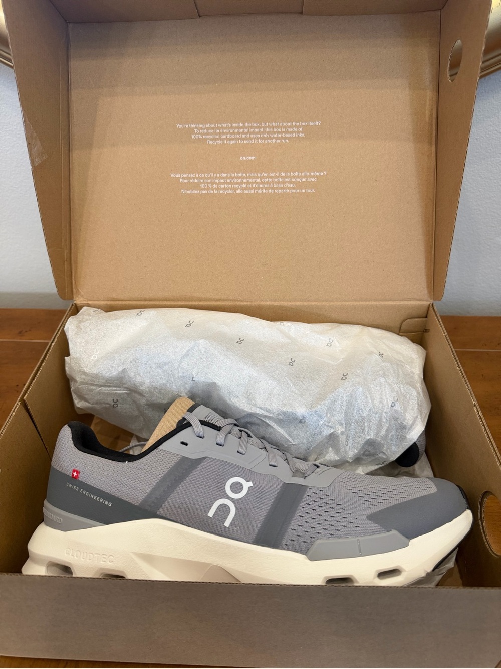 On Cloudcloud Cloudpulse Men’s Athletic Shoes - Grey/White - Size 12.5 - Picture 2 of 5